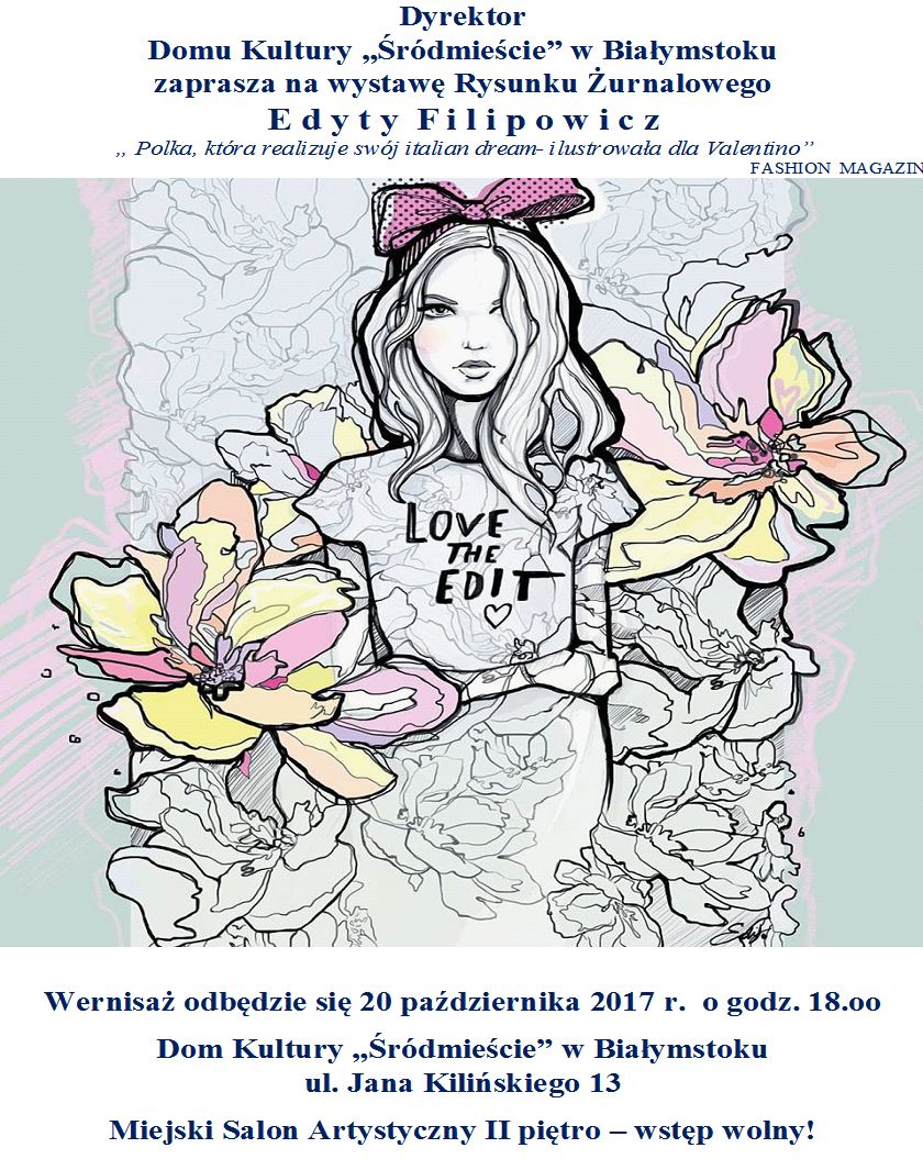 plakat wystawa rysunku żurnalowego edyty filipowicz w dkś