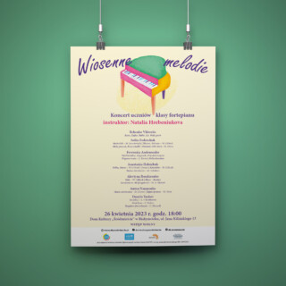 Mockup plakatu koncert klasy fortepianu Natalii Hrebeniukovej