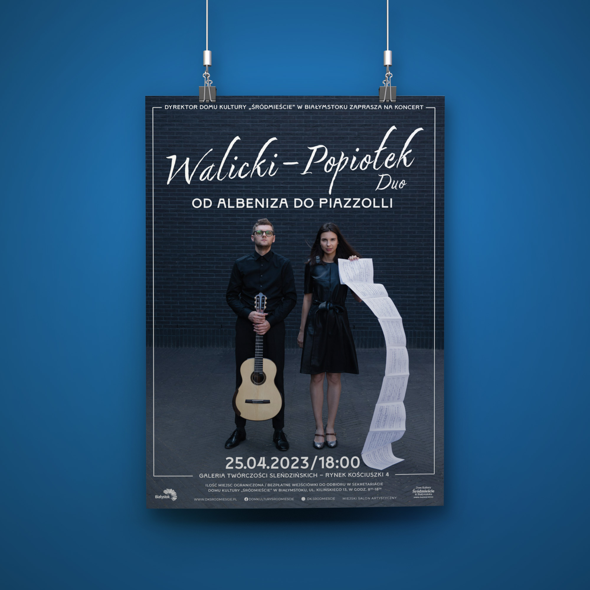 Mockup plakatu koncert Walicki-Popiołek Duo